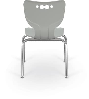 MooreCo 14 Hierarchy Student Chair with 4 Legs, Morning Fog/Chrome Base (703673563086)