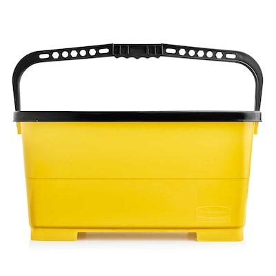 Rubbermaid Commercial Products Glass Cleaning Bucket with Lid, Yellow/Black (2221958)