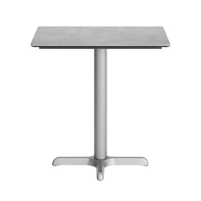 Flash Furniture Acadia Wooden Dining Table with X-Base, 23.75"D x 29.75"W, Gray Faux Concrete/Silver Base (ST2430CGT2222S)