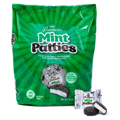 Pearson's Patties Dark Chocolate Mint Candy Bar, 3 lbs., 175/Carton (209-00558)