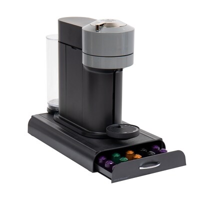 Mind Reader Plastic Nespresso Capsule Storage Drawer, 50 Pod Capacity, Black (NESTRY4PC-BLK)