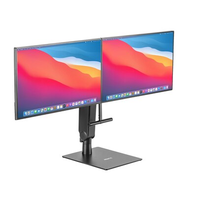 Mount-It! Height Adjustable Dual Monitor Arm, Freestanding Mount, Fits 17-32 Monitors, Black (MI-2758)