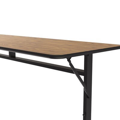 Correll Econoline 72"W x 24"D Adjustable Foldable Training Room Table, Laminate, With Wheels, Medium Oak (FTM2472TF06)