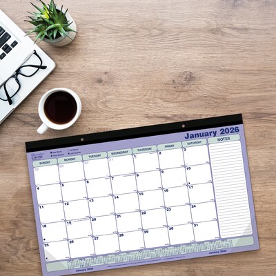 2026 Brownline Classic 17.75" x 10.875" Monthly Desk Pad Calendar, Blue/White (C181700)