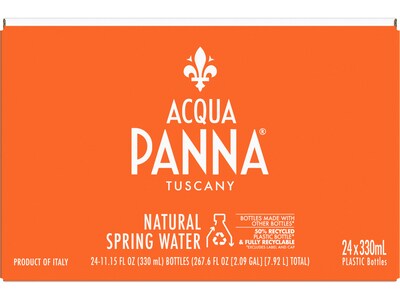 Acqua Panna Tuscany Natural Spring Water, 11.15 oz., 24 Bottles/Carton (12430408)