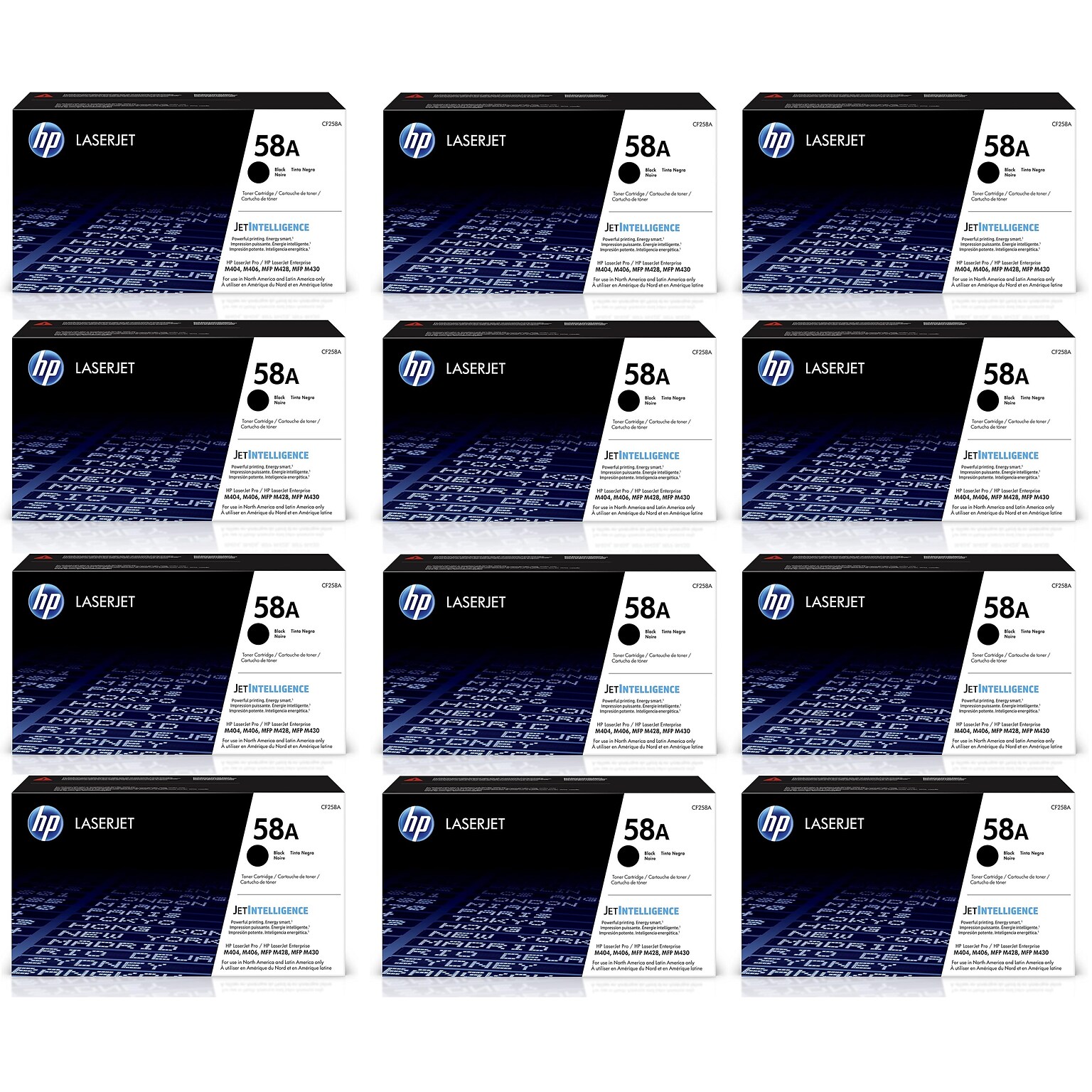 HP 58A Black Standard Yield Toner Cartridge, 12/Pack (CF258A) (CF258A12PK-STP)
