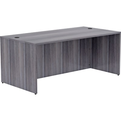 Lorell Essentials Series 70.9 W Rectangular Desk Shell, Weathered Charcoal (LLR69550)
