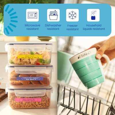 Brother Genuine P-touch Btag White on Pink Label Tape, 1/2 in x 13.1 ft (12 mm x 4 m) (BTAGP35)