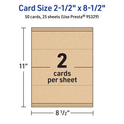 Avery Matte General Use Blank Cards, Kraft Brown, 50/Pack (95329)