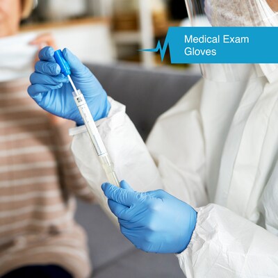 Fifth Pulse Powder Free Nitrile Exam Gloves, Latex Free, Large, Blue, 200 Gloves/Box (FMN100411)