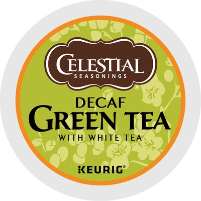 Celestial Seasonings Decaf Green Tea with White Tea, 0.9 oz. Keurig® K-Cup® Pods, 24/Box (14737)