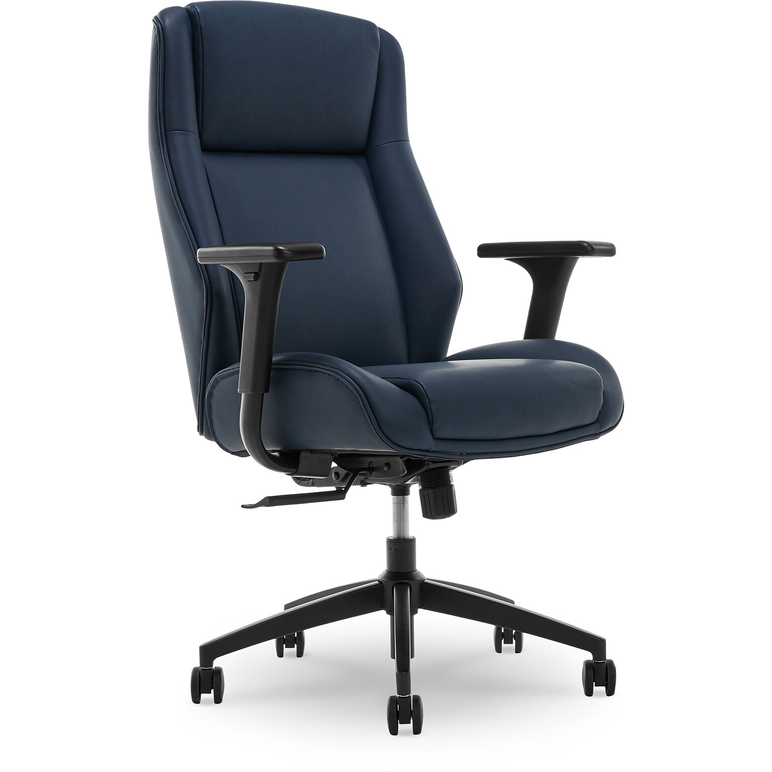 Thomasville Furniture Darius Ergonomic Bonded Leather Swivel Executive Chair, Navy (51490-NVY)