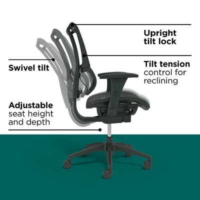 Workplace2.0 Lawton Ergonomic Mesh Swivel Task Chair, Black (UN62655)