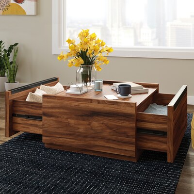 Sauder Manhattan Gate 31W x 31D Coffee Table, Blaze Acacia (430359)