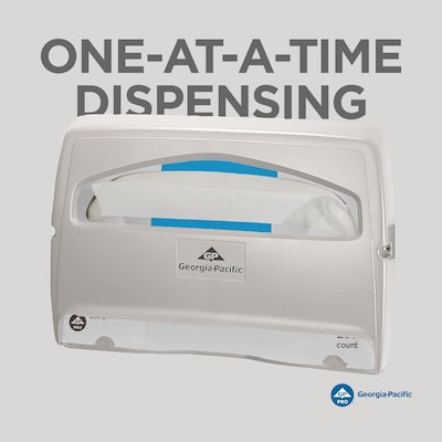 Georgia-Pacific Safe-T-Gard Toilet Seat Cover Dispenser, Half-fold, White, 10/Carton (57710)