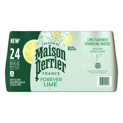 Perrier Lime Flavored Sparking Mineral Water, 16.9 Fl oz., 24/Carton (12283034)