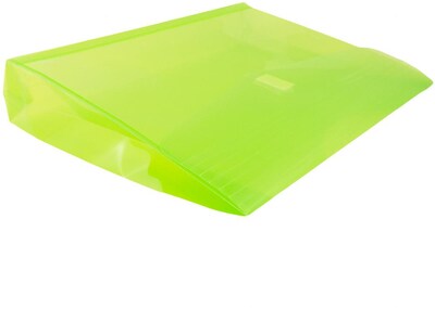 JAM Paper Premium Plastic Document File, 1 Pocket, Letter, Lime Green, 3/Pack (218V2libx3)