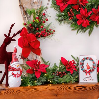 National Tree Company 4' Colonial Garland with Battery Operated LED Lights (QPECO8-301-4A-B)