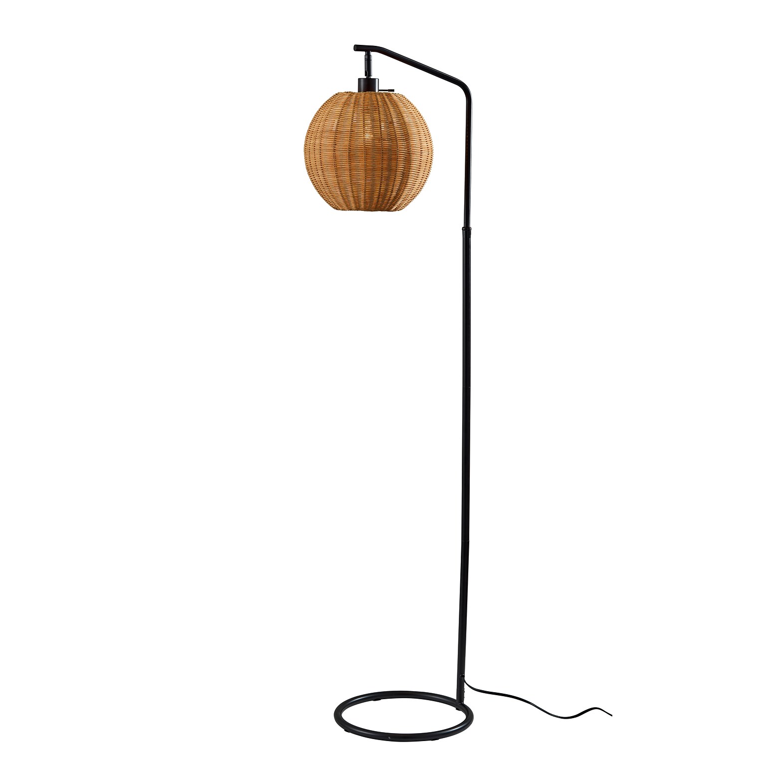 Adesso Maeve 60 Black Floor Lamp with Round Shade (9407-01)