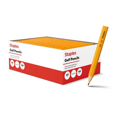 Staples Golf Pre-Sharpened Wooden Pencil, 2.2mm, #2 Medium Lead, 144/Box (ST63545)