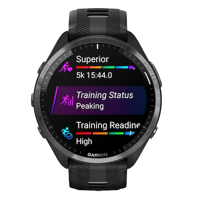 Garmin Forerunner 965 Smartwatch, GPS, 47mm, Carbon Gray & Black Silicone Band (010-02809-00)