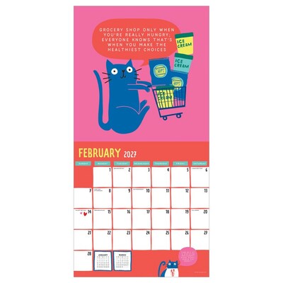 2027 TF Publishing Cats vs Adulting 12" x 12" Monthly Wall Calendar, Multicolored (27-1126)
