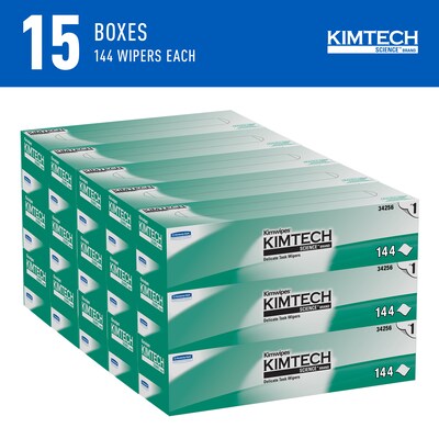 Kimtech Science Kimwipes Delicate Task Wipers, White, 144 Sheets/Box, 15 Boxes/Case (34256)