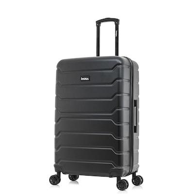 InUSA Trend Plastic 4-Wheel Spinner Luggage, Black (IUTRE00L-BLK)