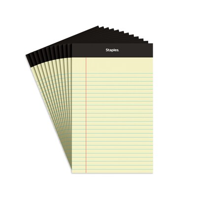 5 x 8 Narrow Ruled Notepads, Canary, 50 Sheets/Pad, 12 Pads/Pack (ST57298)