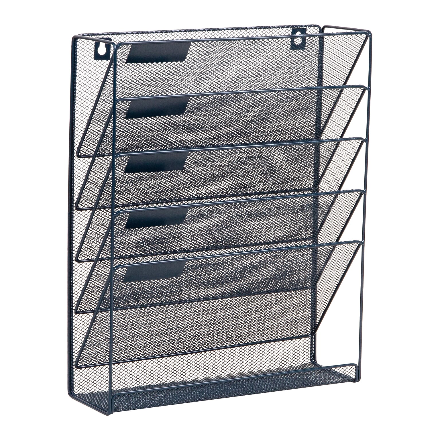 Staples 5-Pocket Metal Mesh Mountable Wall File, Letter Size, Navy Blue (ST63850)