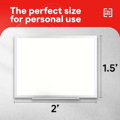 TRU RED™ Melamine Dry Erase Board, Gray Frame, 2' x 1.5' (TR59356)