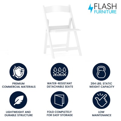 Flash Furniture Resin Kids Folding Chair, White (LEL1K)