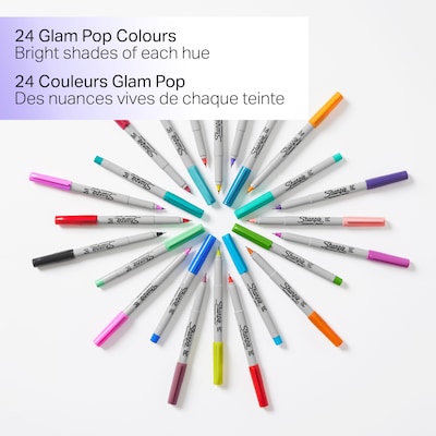 24 PC Classic Color Markers Brilliant Assorted Colors Fine Tip Line Washable Art