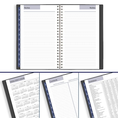 2026-2027 AT-A-GLANCE DayMinder 5" x 8" Academic Weekly & Monthly Planner, Plastic Cover, Charcoal (AYC200-45-27)