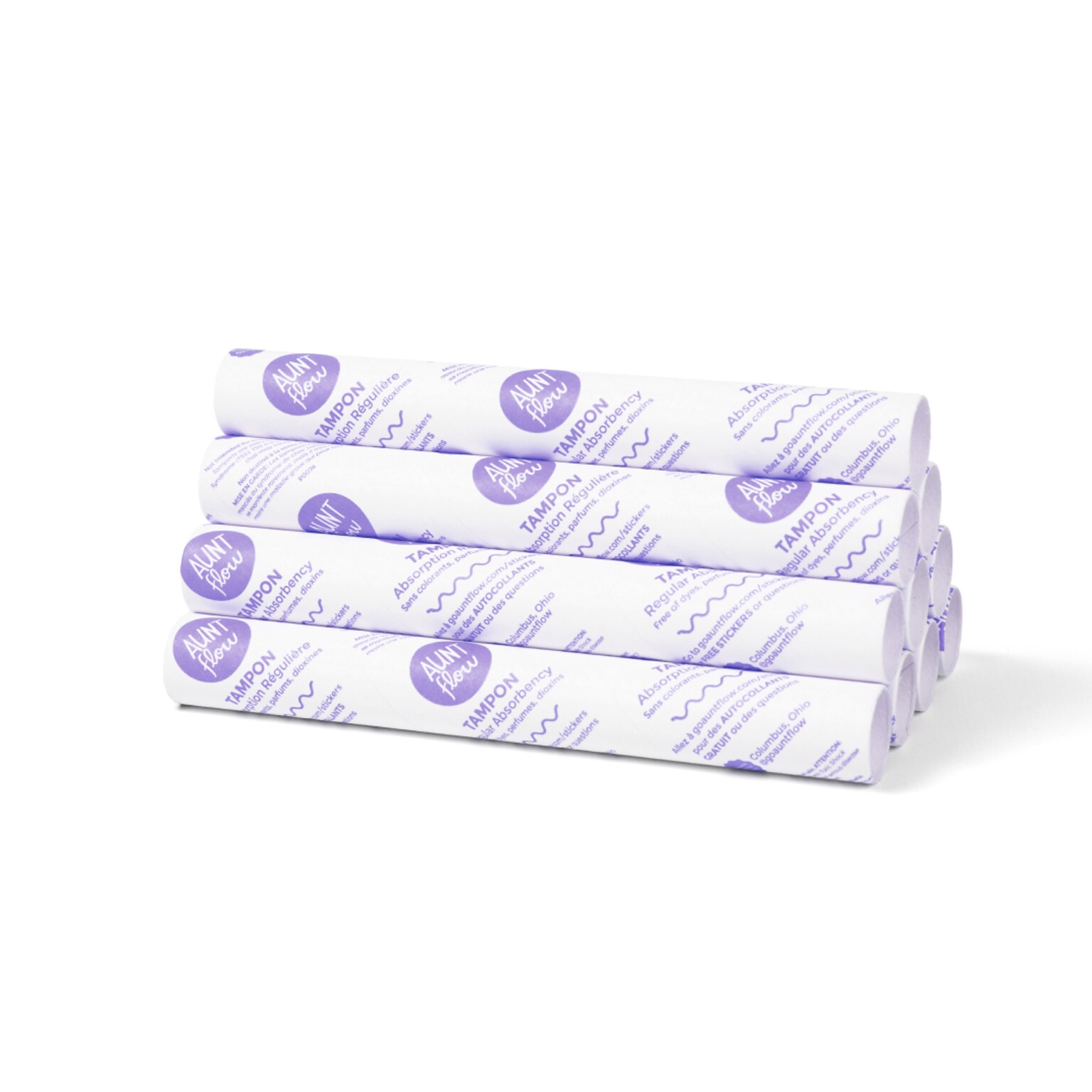 Aunt Flow Regular Absorbency Tampons, Cardboard Applicator, 500/Box (TAMP-VIS-UNVL-500)