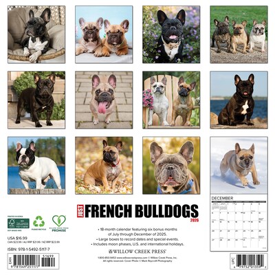 2026 Willow Creek French Bulldogs 12 x 12 Monthly Wall Calendar (51177)