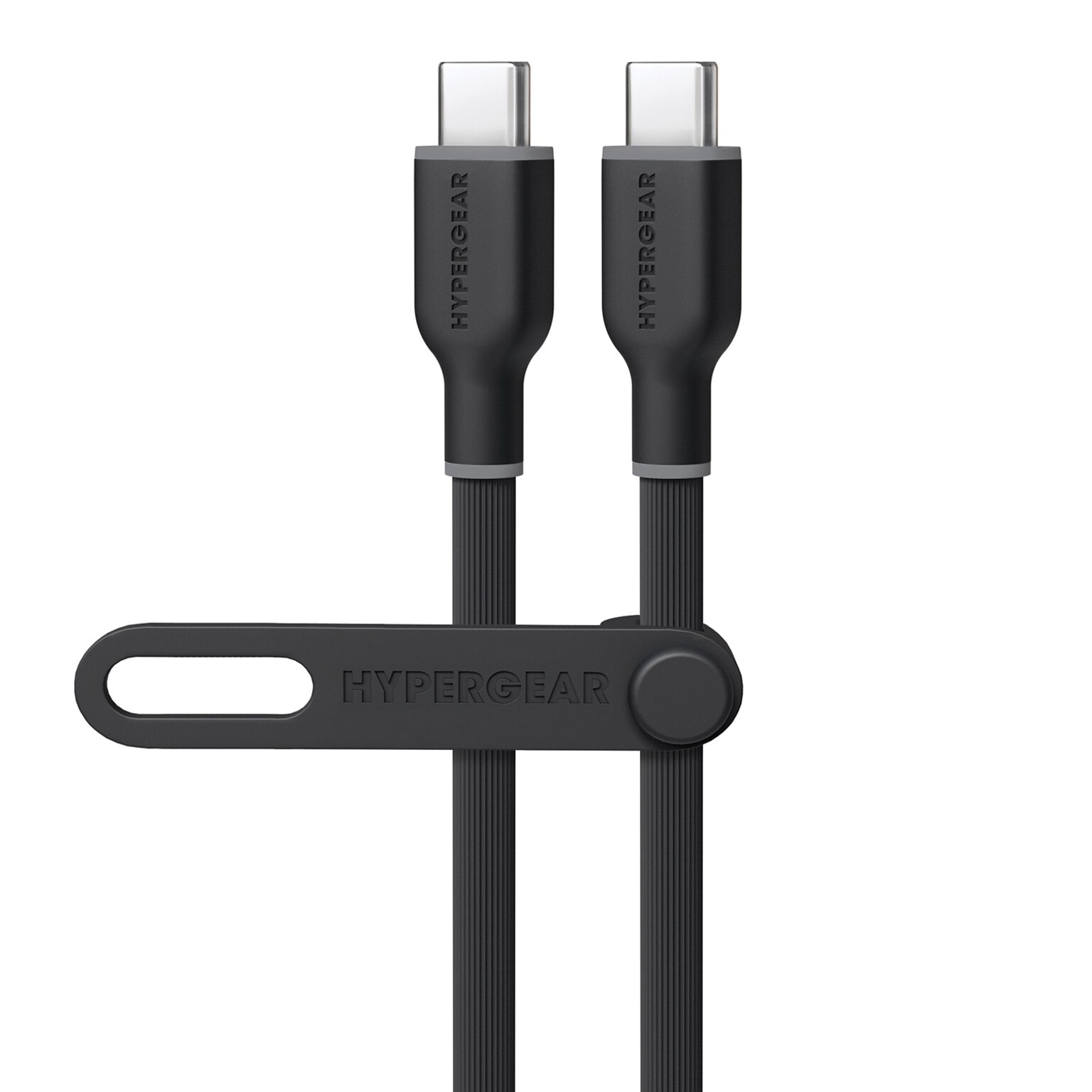 HyperGear Flexi Pro USB-C to USB-C Soft-Touch Silicone Fast Charge and Sync Cable, 10 ft., Black (15910)
