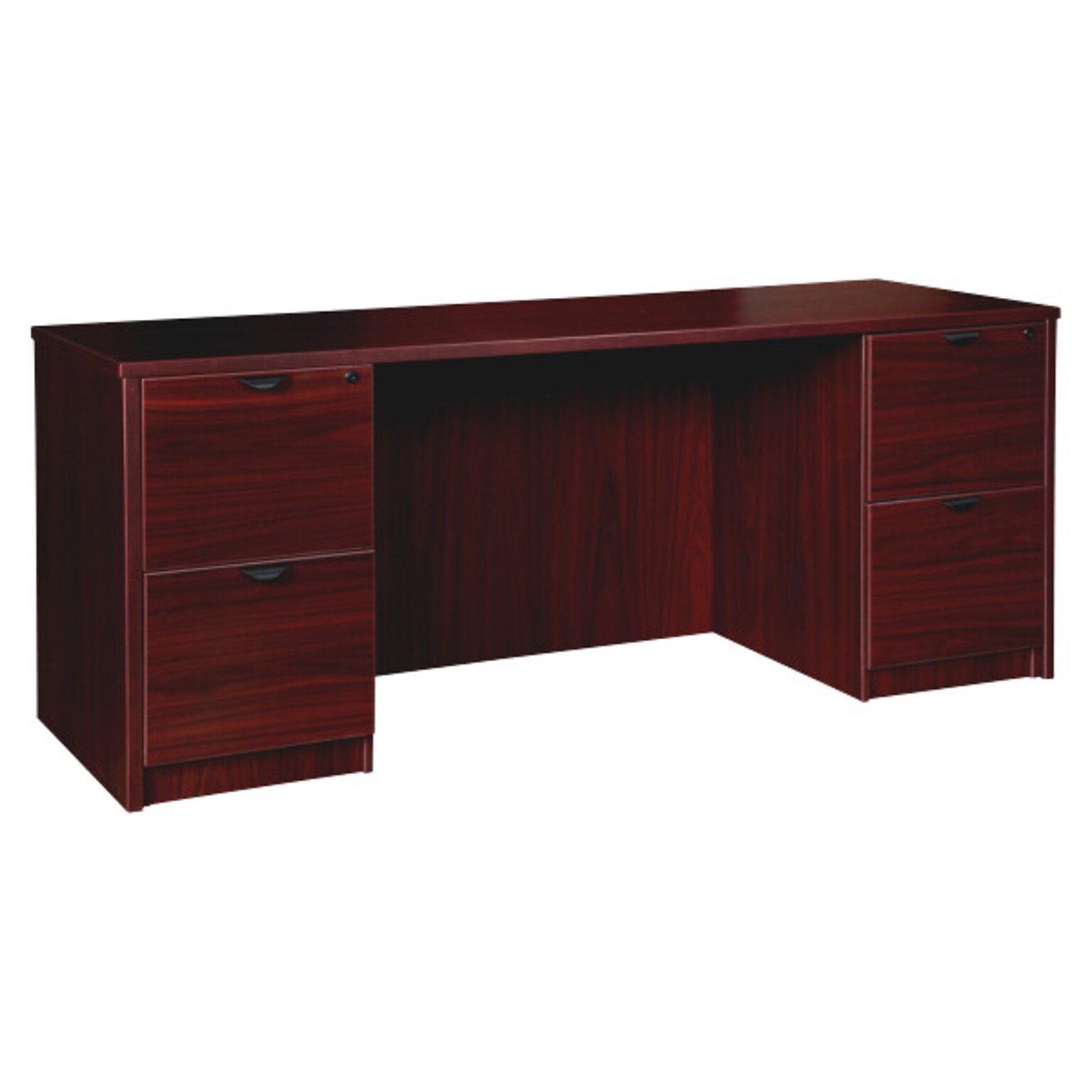 Lorell Prominence 2.0 Double-Pedestal Credenza, 24D x 66W x 29H, Mahogany (LLRPC2466MY)
