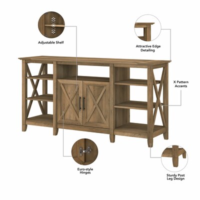 Bush Furniture Key West Console TV Stand, Screens up to 65", Reclaimed Pine (KWS027RCP)