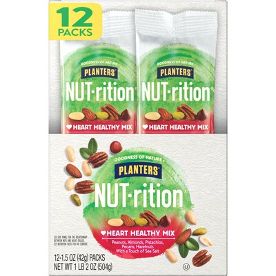 Planters NUT-rition Heart Healthy Mixed Nuts, 1.5 oz., 12 Packs/Box (220-00496)