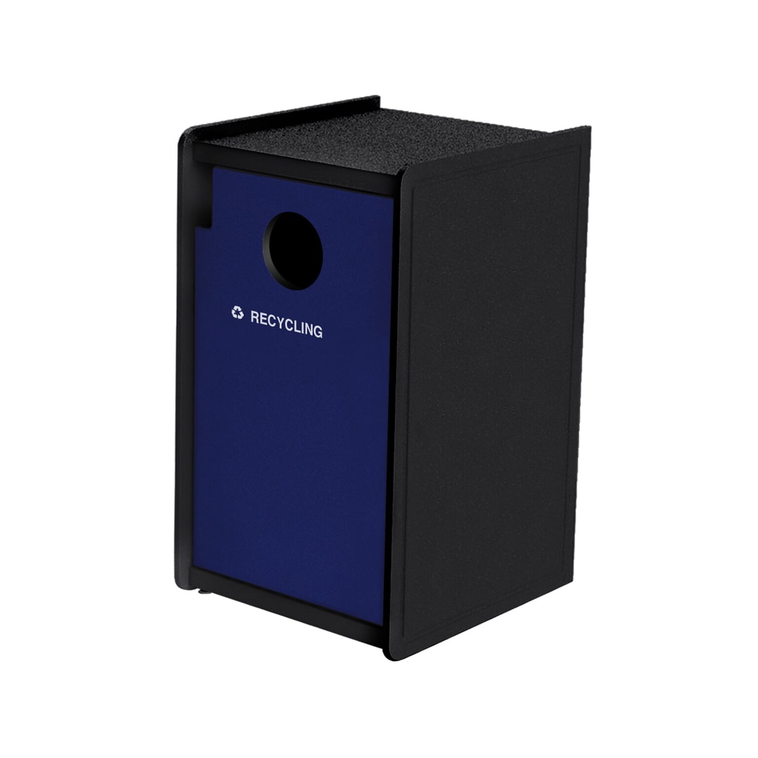 Commercial Zone EarthCraft Single-Stream Recycling Station, 32-Gallon, Black/Blue (71SLFR32-01863)