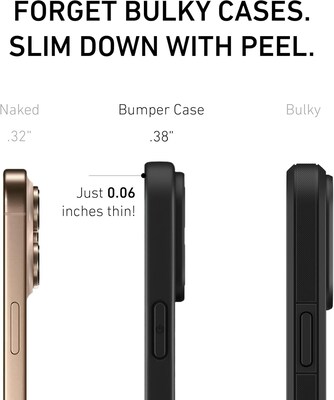 PEEL MagSafe Bumper Phone Case for iPhone 16 Pro, Shock Absorbing, Black (i16_PRO_BMP_BLK)