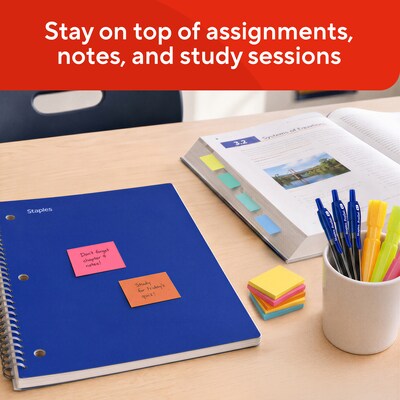 Staples Ultra Sticky Notes, 1 3/8" x 1 7/8", Golden Hour Collection, 100 Sheets/Pad, 24 Pads/Pack (ST62877)