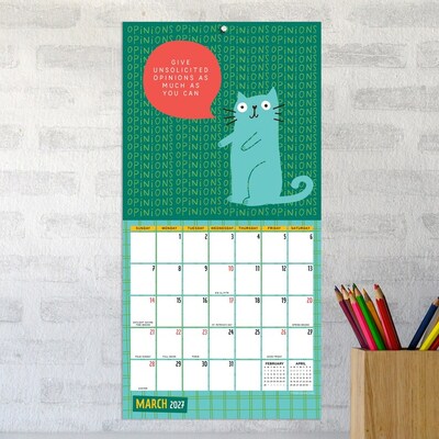 2027 TF Publishing Cats vs Adulting 7" x 7" Monthly Wall Calendar, Multicolored (27-2105)
