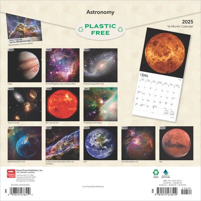 2025 BrownTrout Astronomy 12 x 12 Monthly  Wall Calendar (9781975476519)