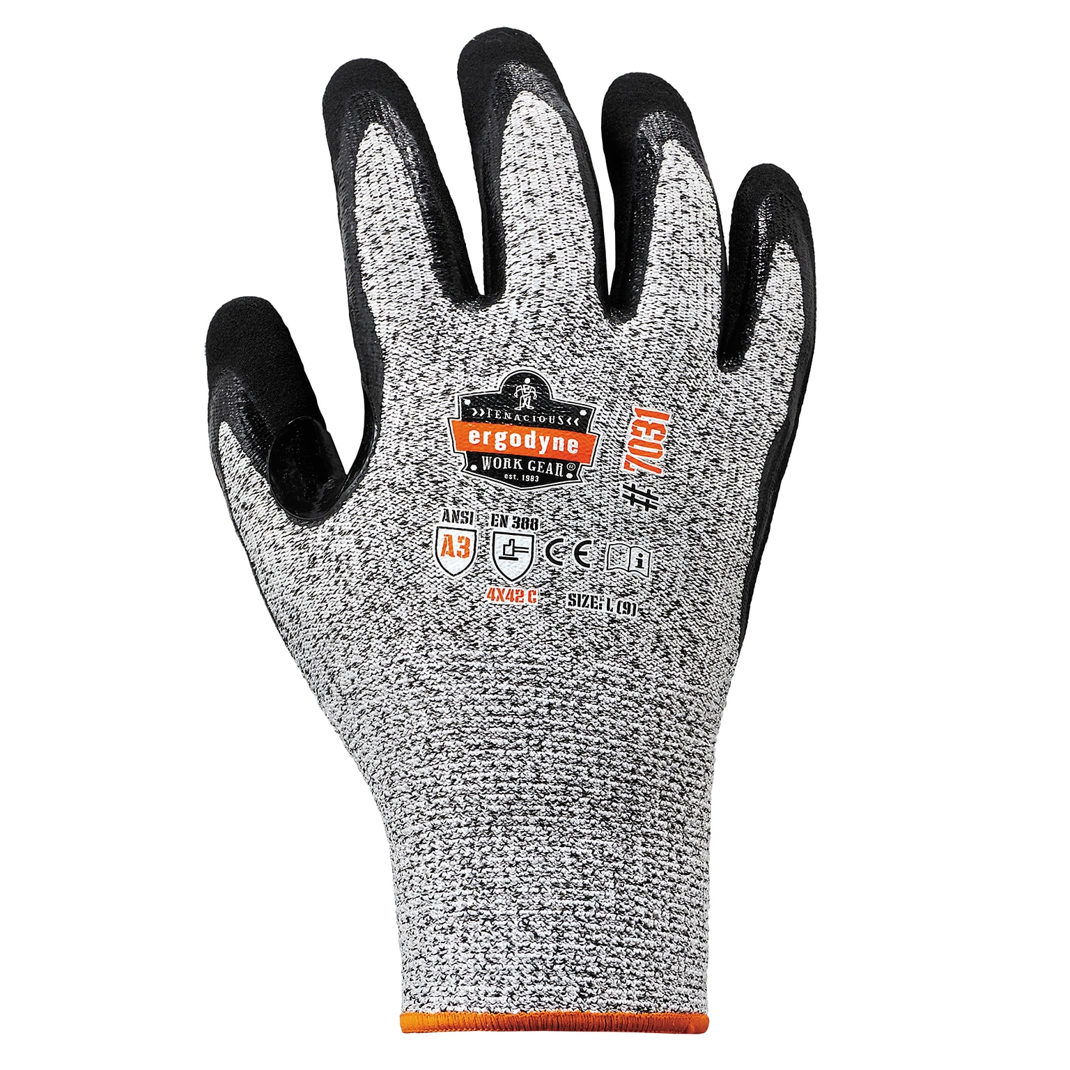 Ergodyne ProFlex 7031 Nitrile Coated Cut-Resistant Gloves, XXL, A3 Cut Level, Gray, 144 Pairs (17886)