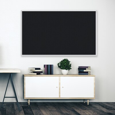 Ghent Fabric Bulletin Board, Satin Aluminum Frame, 4’H x 10’W, Black (AT410F95)