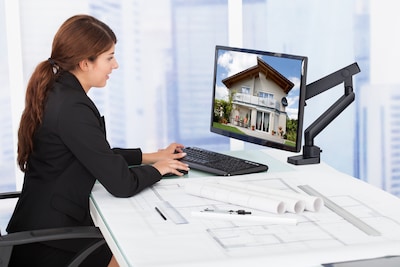 Mount-lt! Adjustable Monitor Mount, Up to 32", Black (MI-2671)