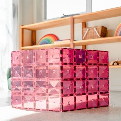 Connetix Magnetic Tiles Pastel Pink & Berry Base Plate, 2 Pieces (CNTPPB002BP)