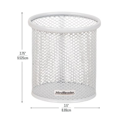 Mind Reader Metal Pen Holder, White, 3 Pieces/Set (CLIPMESH3-WHT)